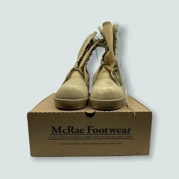 Mcrae‎ Mens Combat Military Boots Desert Tan Round TOE 15.5 WIDE New in Factory